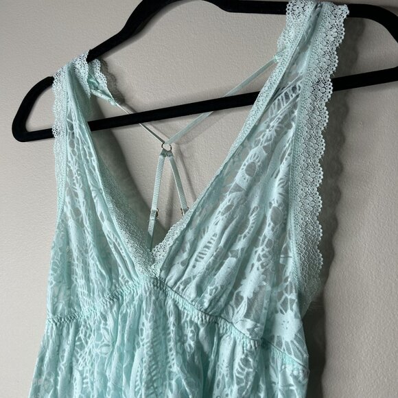 Flora Nikrooz Mint Green Lace Lingerie Tank Top Women's Size Large L - Picture 2 of 6